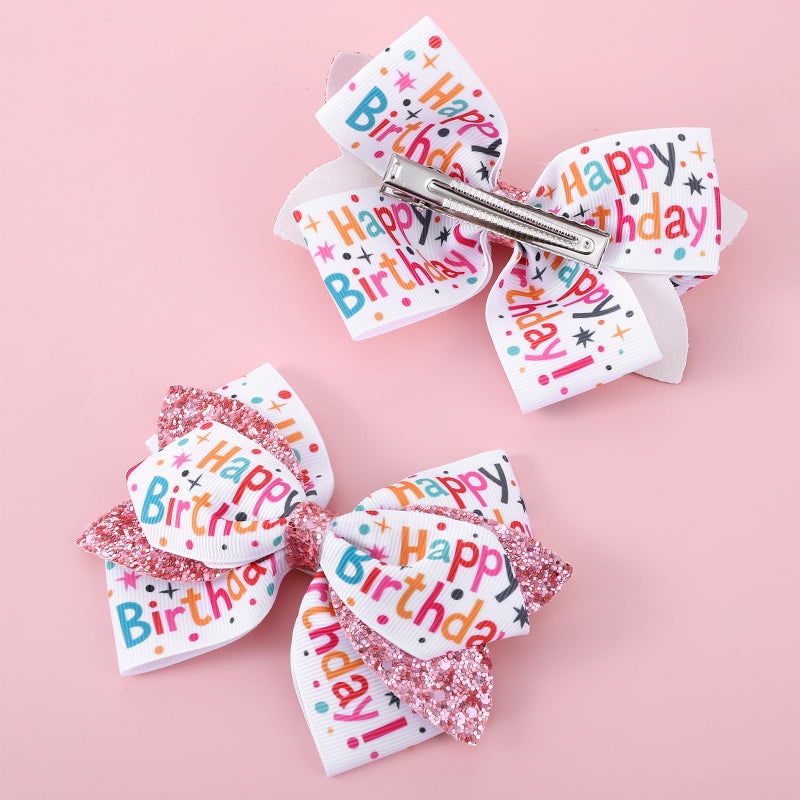 Ymapinc مشبكان للشعر على شكل فيونكة عيد ميلاد سعيد من Ymapinc، قطعتان، فيونكات كبيرة مزينة بالترتر للبنات، دبوس شعر كبير لتزيين فستان حفلة عيد الميلاد - Image 3